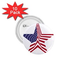 A Star With An American Flag Pattern 1 75  Buttons (10 Pack)