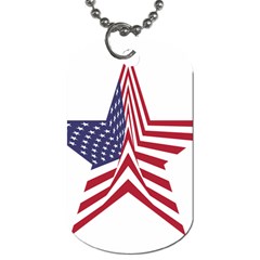 A Star With An American Flag Pattern Dog Tag (two Sides)