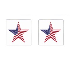 A Star With An American Flag Pattern Cufflinks (square)