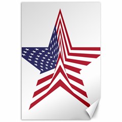 A Star With An American Flag Pattern Canvas 24  X 36 