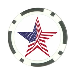 A Star With An American Flag Pattern Poker Chip Card Guard