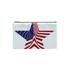 A Star With An American Flag Pattern Cosmetic Bag (small) by Sudhe