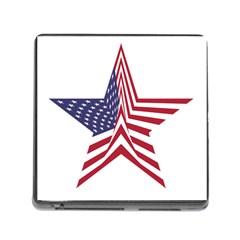 A Star With An American Flag Pattern Memory Card Reader (square 5 Slot) by Sudhe