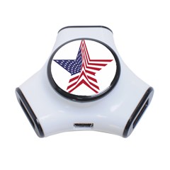 A Star With An American Flag Pattern 3-port Usb Hub by Sudhe