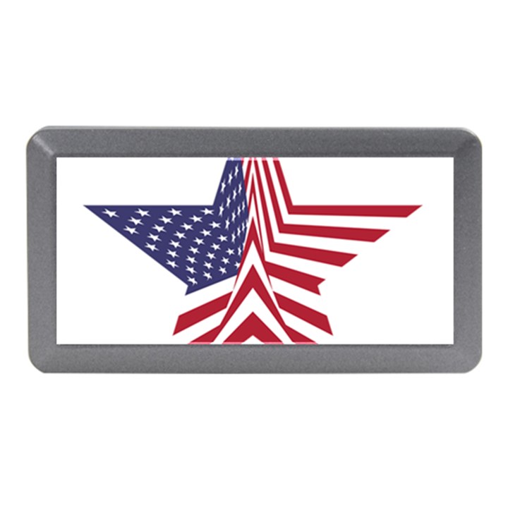 A Star With An American Flag Pattern Memory Card Reader (Mini)