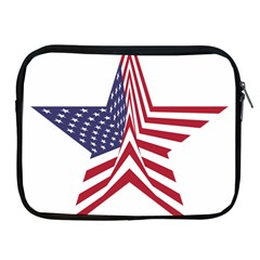 A Star With An American Flag Pattern Apple Ipad 2/3/4 Zipper Cases by Sudhe