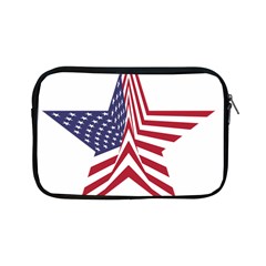 A Star With An American Flag Pattern Apple Ipad Mini Zipper Cases by Sudhe