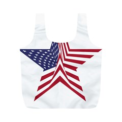 A Star With An American Flag Pattern Full Print Recycle Bag (m) by Sudhe