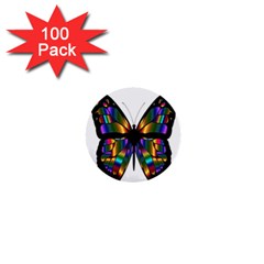 Abstract Animal Art Butterfly 1  Mini Buttons (100 Pack) 