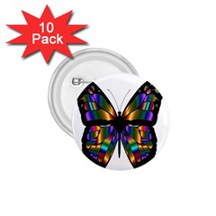 Abstract Animal Art Butterfly 1 75  Buttons (10 Pack)