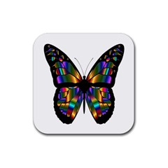 Abstract Animal Art Butterfly Rubber Coaster (square) 