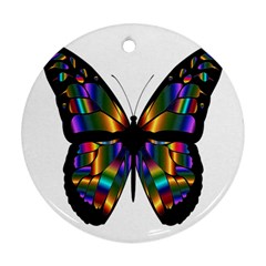 Abstract Animal Art Butterfly Round Ornament (two Sides) by Sudhe