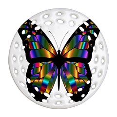 Abstract Animal Art Butterfly Round Filigree Ornament (two Sides) by Sudhe