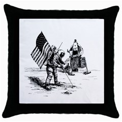 Apollo Moon Landing Nasa Usa Throw Pillow Case (black)