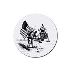 Apollo Moon Landing Nasa Usa Rubber Round Coaster (4 Pack)  by Sudhe