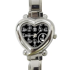 Anchor Pattern Heart Italian Charm Watch