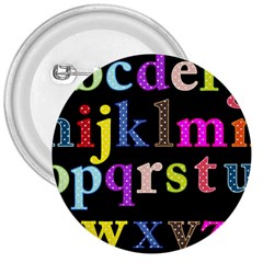 Alphabet Letters Colorful Polka Dots Letters In Lower Case 3  Buttons by Sudhe