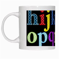 Alphabet Letters Colorful Polka Dots Letters In Lower Case White Mugs