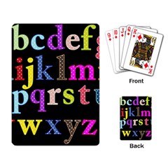 Alphabet Letters Colorful Polka Dots Letters In Lower Case Playing Cards Single Design