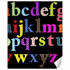 Alphabet Letters Colorful Polka Dots Letters In Lower Case Canvas 11  X 14 