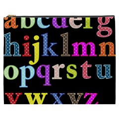 Alphabet Letters Colorful Polka Dots Letters In Lower Case Cosmetic Bag (xxxl) by Sudhe