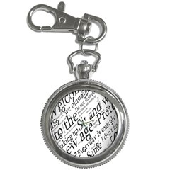 Abstract Minimalistic Text Typography Grayscale Focused Into Newspaper Key Chain Watches