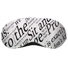 Abstract Minimalistic Text Typography Grayscale Focused Into Newspaper Sleeping Masks by Sudhe