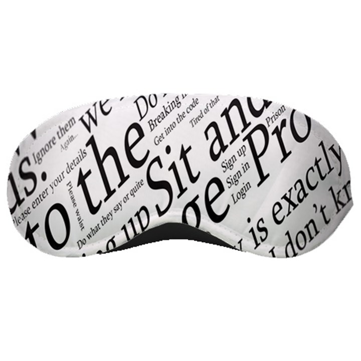 Abstract Minimalistic Text Typography Grayscale Focused Into Newspaper Sleeping Masks