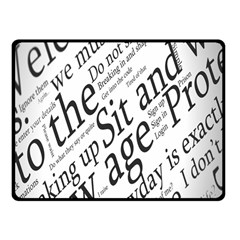 Abstract Minimalistic Text Typography Grayscale Focused Into Newspaper Fleece Blanket (small) by Sudhe