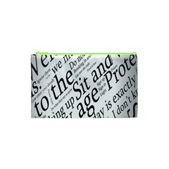 Abstract Minimalistic Text Typography Grayscale Focused Into Newspaper Cosmetic Bag (xs) by Sudhe