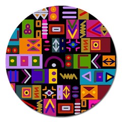 Abstract A Colorful Modern Illustration Magnet 5  (round)