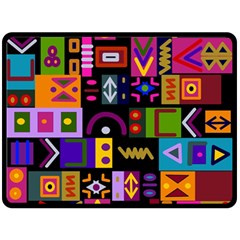 Abstract A Colorful Modern Illustration Fleece Blanket (large)  by Sudhe