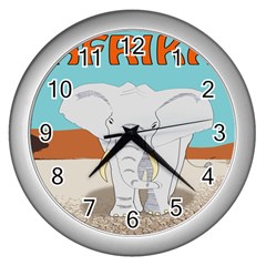 Africa Elephant Animals Animal Wall Clock (silver)