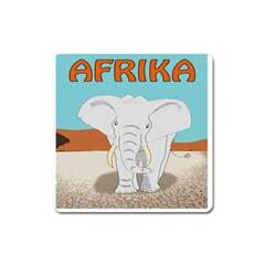 Africa Elephant Animals Animal Square Magnet by Sudhe