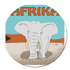 Africa Elephant Animals Animal Magnet 5  (round)