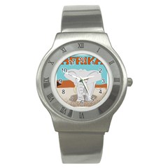 Africa Elephant Animals Animal Stainless Steel Watch