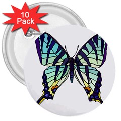 A Colorful Butterfly 3  Buttons (10 Pack) 