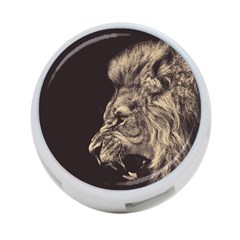 Angry Male Lion 4-port Usb Hub (two Sides) by Sudhe