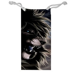 Angry Lion Digital Art Hd Jewelry Bag