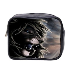 Angry Lion Digital Art Hd Mini Toiletries Bag (two Sides) by Sudhe