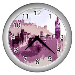 Abstract Painting Edinburgh Capital Of Scotland Wall Clock (silver)