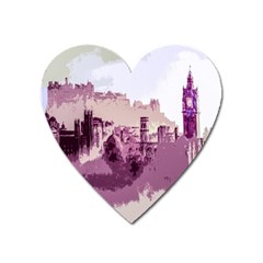 Abstract Painting Edinburgh Capital Of Scotland Heart Magnet by Sudhe