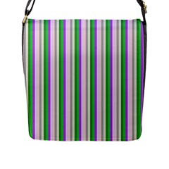 Candy Stripes 2 Flap Closure Messenger Bag (l) by retrotoomoderndesigns