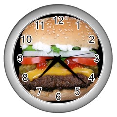 Abstract Barbeque Bbq Beauty Beef Wall Clock (silver)