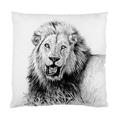 Lion Wildlife Art And Illustration Pencil Standard Cushion Case (two Sides) by Sudhe