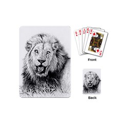 Lion Wildlife Art And Illustration Pencil Playing Cards (mini)