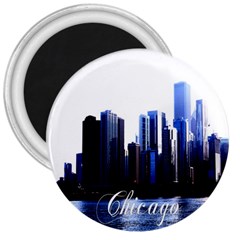 Abstract Of Downtown Chicago Effects 3  Magnets