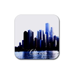 Abstract Of Downtown Chicago Effects Rubber Coaster (square) 