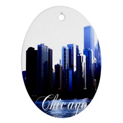 Abstract Of Downtown Chicago Effects Oval Ornament (two Sides) by Sudhe