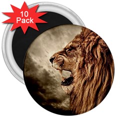 Roaring Lion 3  Magnets (10 Pack) 